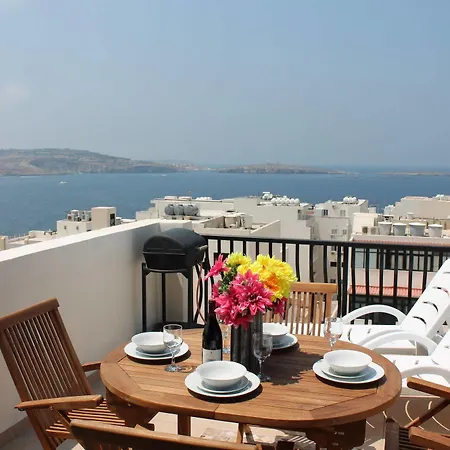 Seashells 2 Bedroom Apartment With Sunny Terrace With Stunning Panoramic Sea Views By Getaways Malta Apartment *